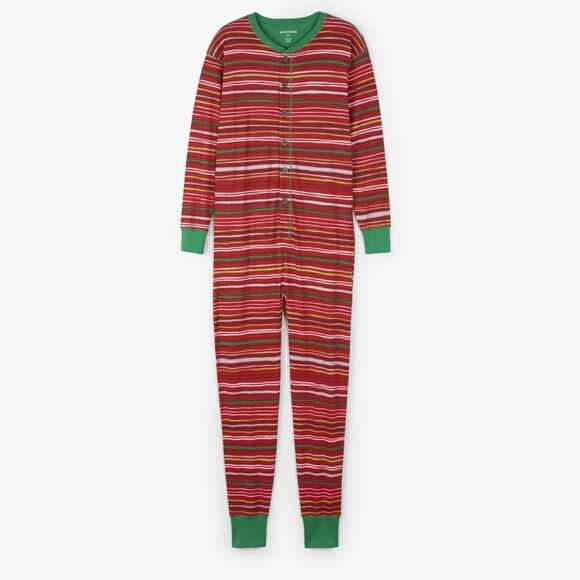 Little Blue House Hatley Holiday Stripes Adult Union Suit Pajamas Pjs - Picture 4 of 10